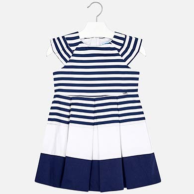 Pleated Stripe Dress